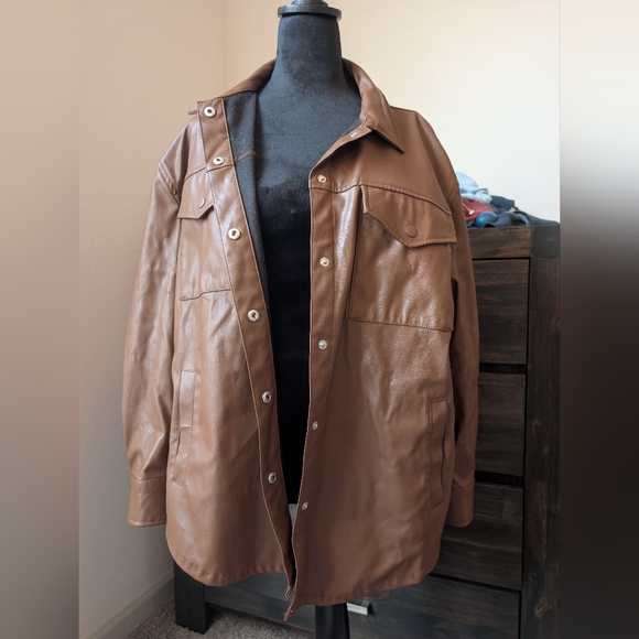 wild fable Jackets & Blazers - Brown Pleather Jacket